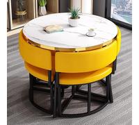 Ensemble de salle à manger rond moderne 5 pièces avec table de bar et 4 chaises Idéal pour la cuisine ou la salle à manger Meuble de conférence élégant 80 x 74,9 cm