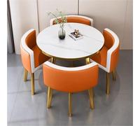 Ensemble de salle à manger rond pour 4 personnes - Table et chaises peu encombrantes pour cuisine, salon, salon - Facile à nettoyer et à entretenir, parfait pour les petits espaces