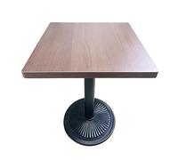 Ensemble de salle à manger rustique industriel, combinaison de chaise de Table en bois massif en faux cuir avec options rondes/carrées for les joints de hamburgers, les cafés et les magasins(B)