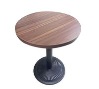 Ensemble de salle à manger rustique industriel, combinaison de chaise de Table en bois massif en faux cuir avec options rondes/carrées for les joints de hamburgers, les cafés et les magasins(A)