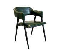 Ensemble de salle à manger rustique industriel, combinaison de chaise de Table en bois massif en faux cuir avec options rondes/carrées for les joints de hamburgers, les cafés et les magasins(D)