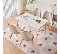 Ensemble de salle à manger scandinave avec table reculaire et 4 chaises pour cuisine, salle à manger, salon Blanc et bleu Fourrure moderne Décoration d'intérieur