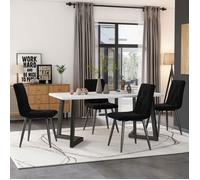 Ensemble de salle à manger simple et confortable, deuxième génération, comprenant une table de 117×68 cm et 4 chaises.