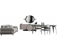 Ensemble de salle à manger Table de salle à manger 4x chaises Buffet avec miroir Canapé 3 places