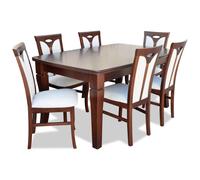 Ensemble de salle à manger Table de salle à manger 6 x chaise Set Set de table Groupe de salle à manger classique 7pcs.