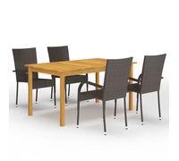 Vidaxl Ensemble De Salle À Manger De Jardin 5 Pcs Marron