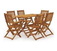 Vidaxl Ensemble À Manger D'extérieur Pliable 7pcs Bois D'acacia Solide