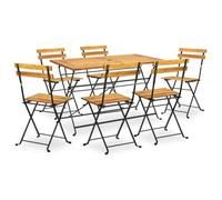 vidaXL Mobilier de dîner d'extérieur 7 pcs pliable en bois d'acacia massif résistant aux intempéries