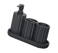 Ensemble De Salle Bain Élégant 6 Pièces Comprenant Un Porte-Brosse À Dents des Distributeurs Savon Un Plateau Vanité Gobelets Accessoires Salle Bain en Résine Solide Et