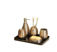 Ensemble de Salle Bain en céramique rétro Fait à la Main, Cinq pièces, Ensemble Fournitures Toilette, Lavage Mariage