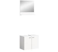 Ensemble de Salle de Bain 2pcs Boston/Tampa (Lxhxp : 57 X 186 X 33 cm) Blanc- Design Moderne