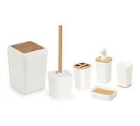 Ensemble de salle de bain 6 pièces en bambou Crème Herzberg HG04463