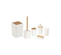 Ensemble de salle de bain 6 pièces en bambou Crème HG04463
