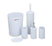 Kit de Nettoyage 6 pièces pour Salle de Bain Pratique Complet Blanc