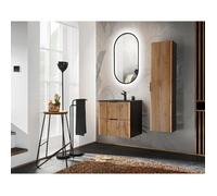 Ensemble de salle de bain avec meuble vasque 60 cm + 2 éléments - Sylve Black Wotan