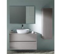 Ensemble de salle de bain avec vasque à poser - Longueur 80 x Profondeur 46 x Hauteur 56 cm -PEGANE- taupe
