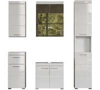 Ensemble de salle de bain coloris blanc mat, blanc brillant - PEGANE - Blanc G