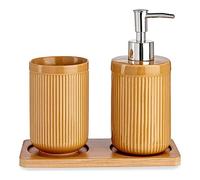 Ensemble de salle de bain en céramique bambou Camel (3 pièces)