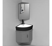 Ensemble de salle de bain flottant avec miroir et lavabo en céramique, armoire murale peu encombrante pour petites salles de bains