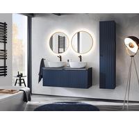 Ensemble De Salle De Bain Moderne 120 Cm 2X Armoire, 2X Lavabo, Miroirs, Colonne