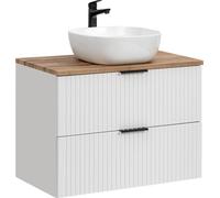 Ensemble de salle de bain moderne 80 cm avec comptoir et lavabo sur le comptoir