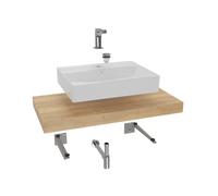 Ensemble de salle de bain SAT avec plaque sous lavabo Dolce 100x8x50 cm chêne halifax KSETDO11
