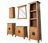 Ensemble de Salle de Bains Meubles Toilette Intérieur Bois de Pin Massif vidaXL