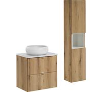 Ensemble De Salle De Bains Moderne De 60 Cm Avec Lavabo À Poser Et Colonne