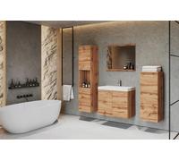 Ensemble de salle de bains suspendu comprenant un lavabo, un miroir et des suppo