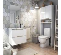 Ensemble de salle salle de bain coloris blanc et cambrian - PEGANE - Blanc G