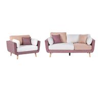 Ensemble de salon 4 places BOLGA Tissu Rose