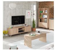 Ensemble de salon coloris effet bois ( meuble TV + bibliothèque + Table basse )