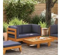 ensemble de salon de jardin 2 pièces avec coussins gris foncé en acacia