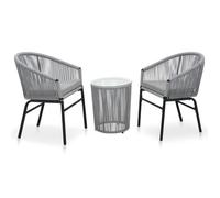 Ensemble de salon de jardin 3 pièces style bistro - Anthracite - 48 x 40 cm - Gris - VIDAXL - 2 personnes