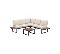 TecTake® Ensemble Salon de Jardin Exterieur 5 Personnes en Aluminium Canapé 5 Places & Table de Jardin, Coussins épais Inclus, Mobilier de Jardin Amenagement Balcon Terrasse Veranda Jardin