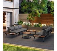 Ensemble de salon de jardin 6 pièces modulable Antique Gray FloraGrace