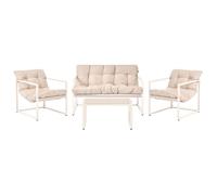 Ensemble de salon de jardin avec table 4 places GARDA Métal Beige