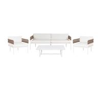 Ensemble de salon de jardin avec table 5 places SERLA Métal Blanc