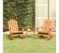 Salon de jardin bois massif marron 3 pieces 75.0 x 105 x 90 2 personnes