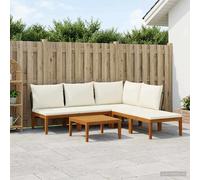 vidaXL 9 pcs Bois d'acacia Massif et Corde Naturel, Canapé de Jardin, Design modulable, Facile à Nettoyer, Coin détente Confortable, pour Profiter de Votre Patio