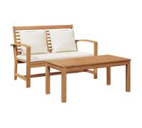 Vidaxl Ensemble De Canapé De Jardin 2 Pcs Marron Bois De Teck Massif