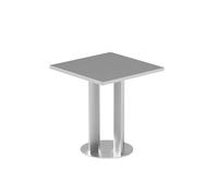 Ensemble De Salon Industriel Moderne en Acier Inoxydable, Table en Métal Argenté Et Canapé en Simili Cuir Noir for Café, Magasin De Thé Au Lait, Bistro Ou Bar, Meubles De Sièges Personnalisés(D)