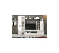 Ensemble de salon meuble TV + 1 etagere murale + armoire + meuble haut coloris Pin andersen --