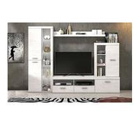 Ensemble de salon meuble TV + 1 etagere murale + armoire + meuble haut coloris Pin andersen --