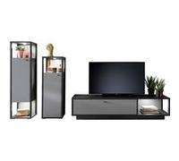Ensemble de salon , meuble TV + 2 buffets de rangement - PEGANE - Gris