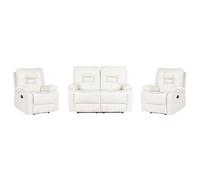 Ensemble de salon relax manuel 4 places BERGEN Cuir PU Blanc