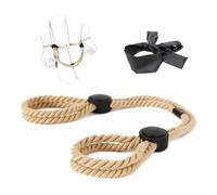 Ensemble de sangle de yoga et bandeau en corde de chanvre Combinaison interactive en chanvre et soie, douce pour la peau et occultante