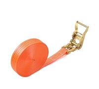 Ensemble de sangles d'arrimage à cliquet, ceinture d'arrimage robuste de 25 mm avec petit tendeur, sangle de liaison autobloquante pour transport de marchandises et d'arrimage de véhicule - Conforme