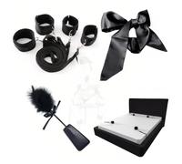 Ensemble de sangles de contention en nylon noir pour les mains et les pieds (3 pièces), longueur réglable, adapté aux étirements de yoga complet du corps