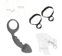 Ensemble de sangles de yoga noires (2 pièces) - Pour les soins personnels - Réglables au niveau des poignets et des chevilles, adaptées aux femmes